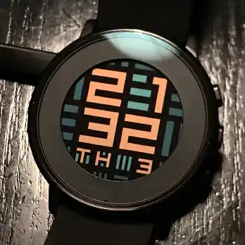 squared 4.0 watchface on the pebble time round